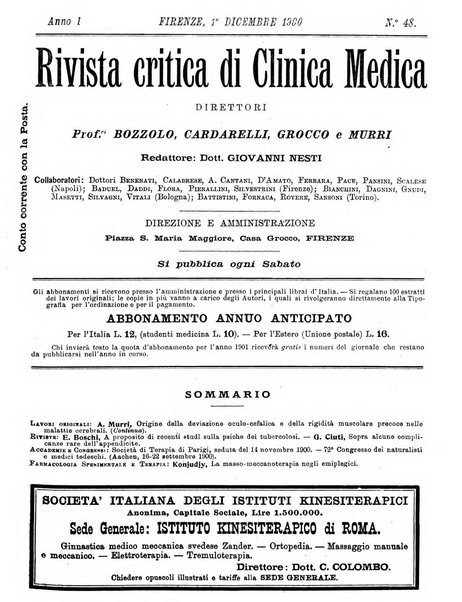 Rivista critica di clinica medica