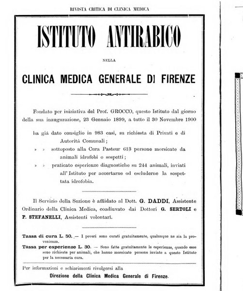 Rivista critica di clinica medica