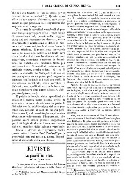 Rivista critica di clinica medica