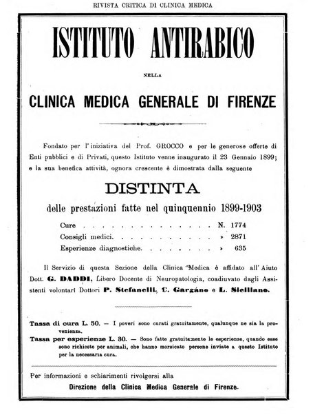 Rivista critica di clinica medica