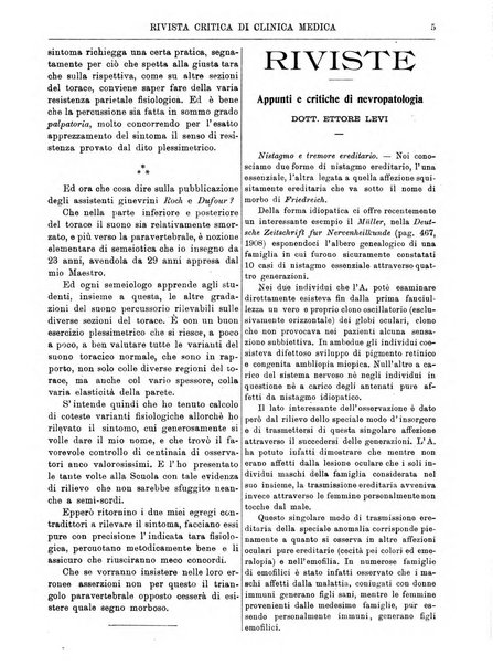 Rivista critica di clinica medica