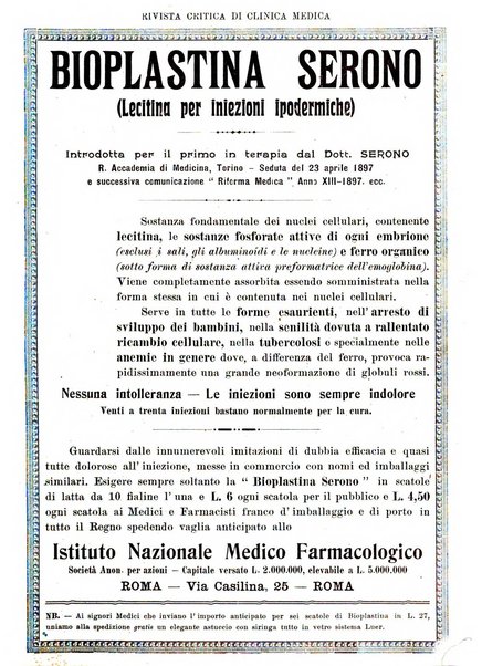 Rivista critica di clinica medica