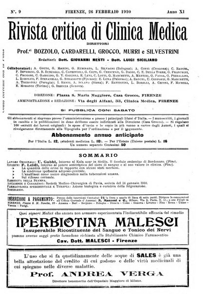 Rivista critica di clinica medica