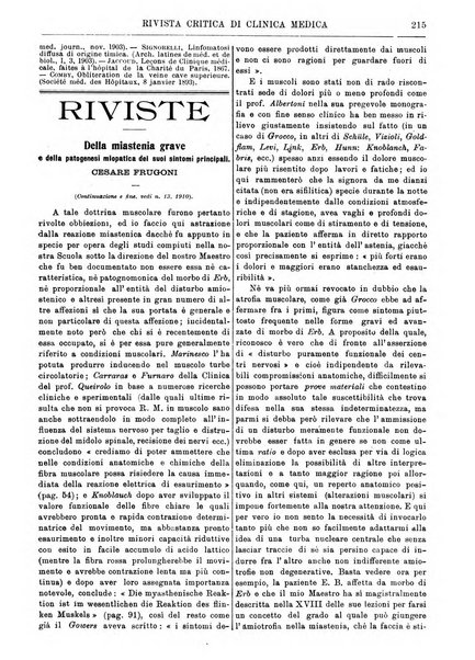 Rivista critica di clinica medica