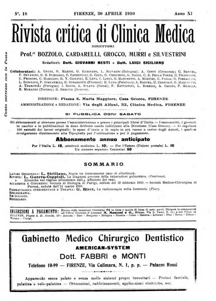 Rivista critica di clinica medica