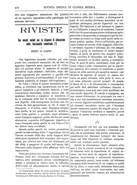 Rivista critica di clinica medica