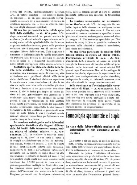 Rivista critica di clinica medica