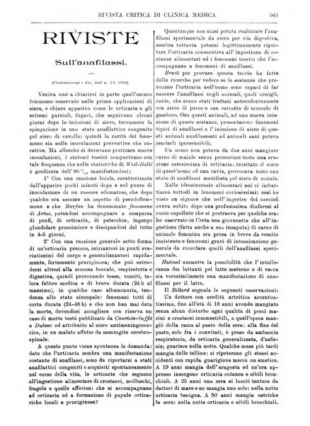 Rivista critica di clinica medica