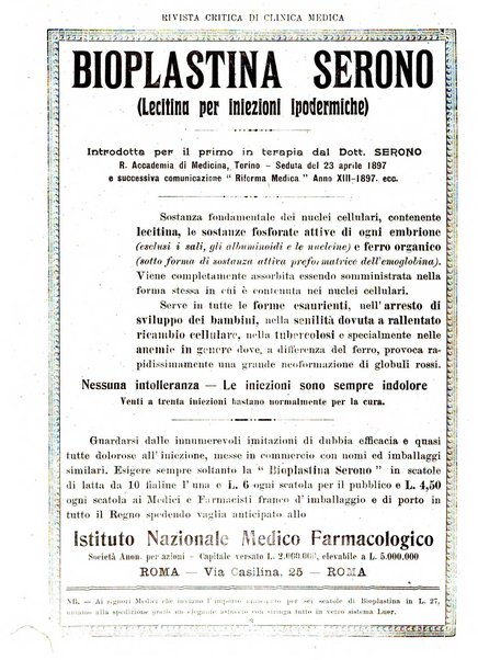 Rivista critica di clinica medica