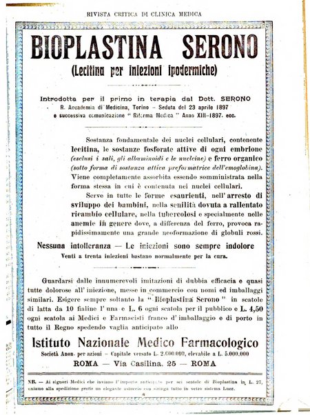 Rivista critica di clinica medica