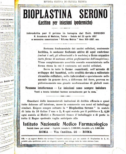 Rivista critica di clinica medica