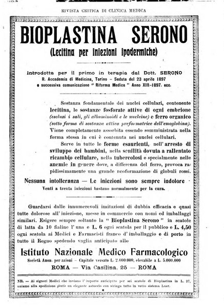 Rivista critica di clinica medica