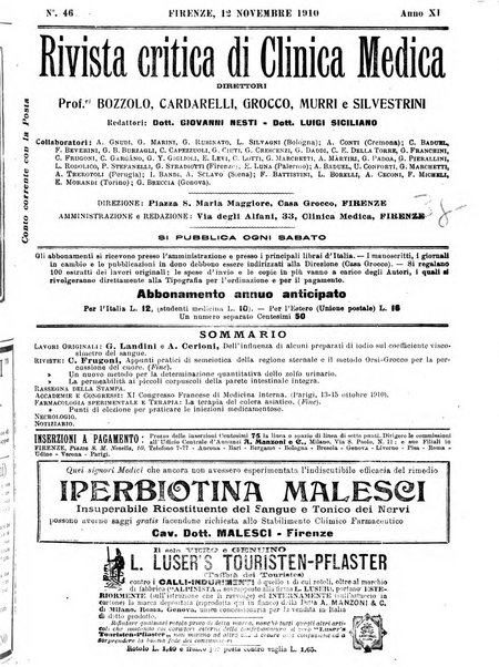 Rivista critica di clinica medica