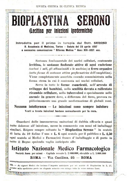 Rivista critica di clinica medica