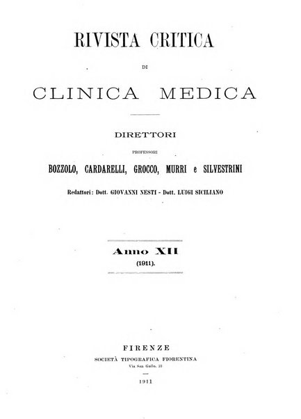 Rivista critica di clinica medica