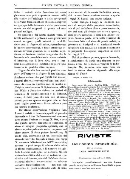 Rivista critica di clinica medica