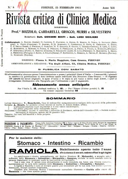 Rivista critica di clinica medica