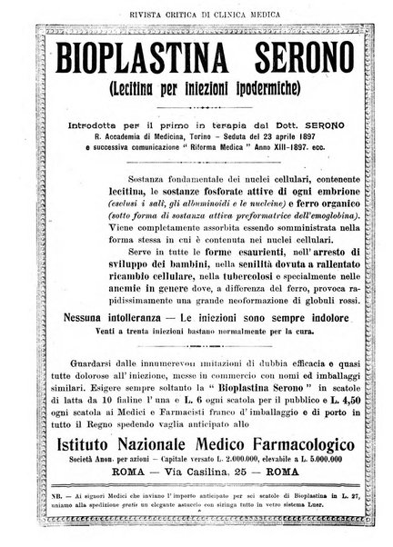 Rivista critica di clinica medica