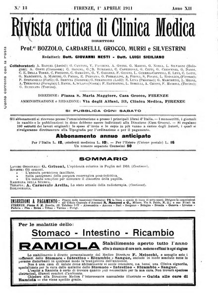 Rivista critica di clinica medica