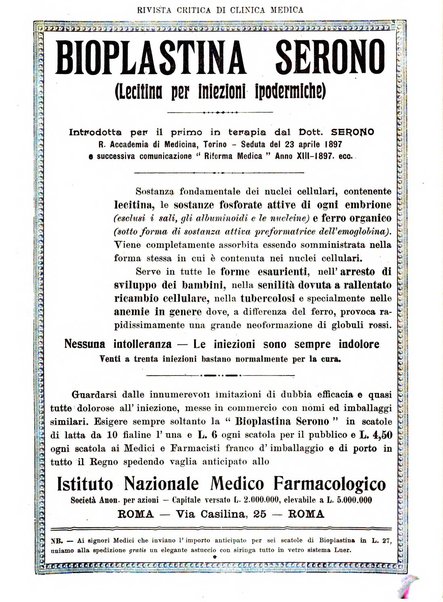 Rivista critica di clinica medica