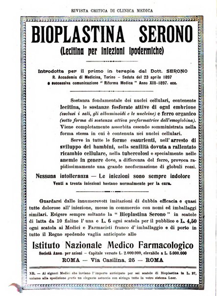 Rivista critica di clinica medica