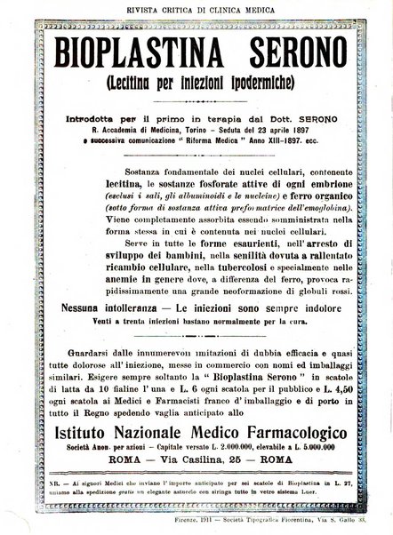 Rivista critica di clinica medica