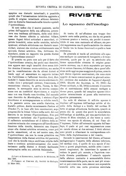 Rivista critica di clinica medica