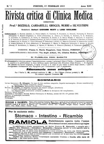 Rivista critica di clinica medica