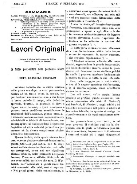 Rivista critica di clinica medica