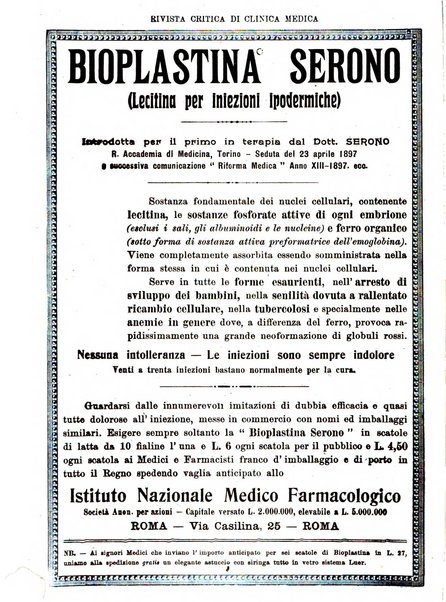 Rivista critica di clinica medica