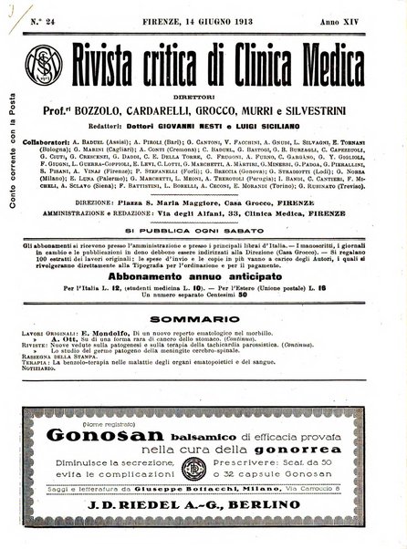 Rivista critica di clinica medica