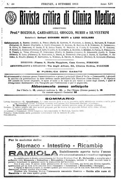 Rivista critica di clinica medica