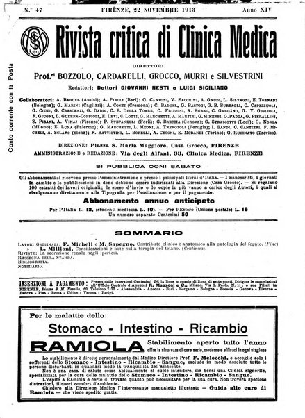 Rivista critica di clinica medica