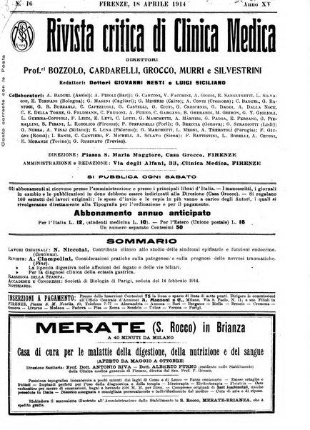 Rivista critica di clinica medica