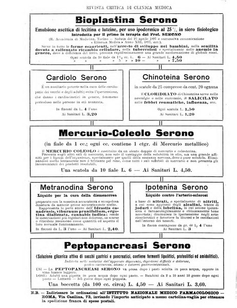 Rivista critica di clinica medica