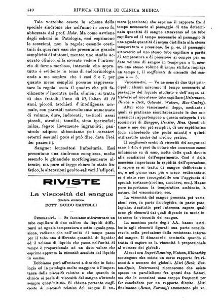 Rivista critica di clinica medica