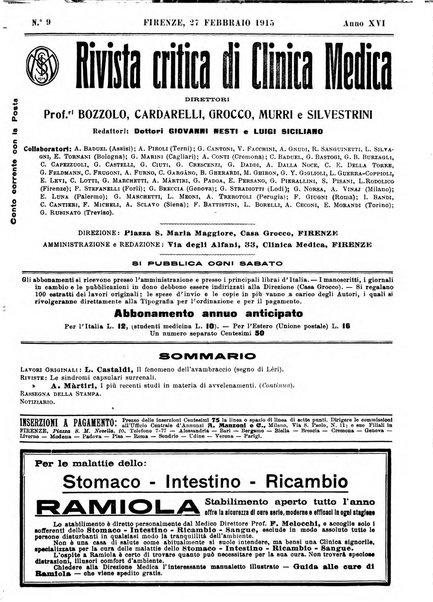 Rivista critica di clinica medica