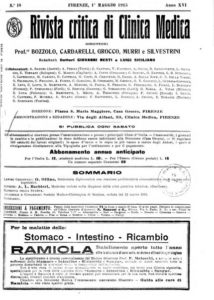 Rivista critica di clinica medica