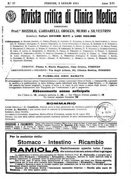 Rivista critica di clinica medica