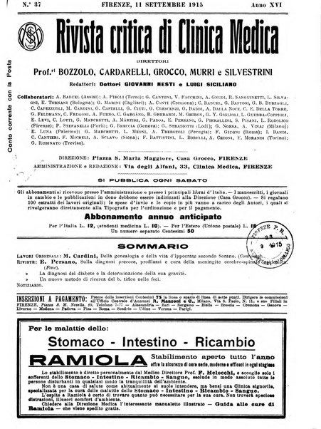 Rivista critica di clinica medica