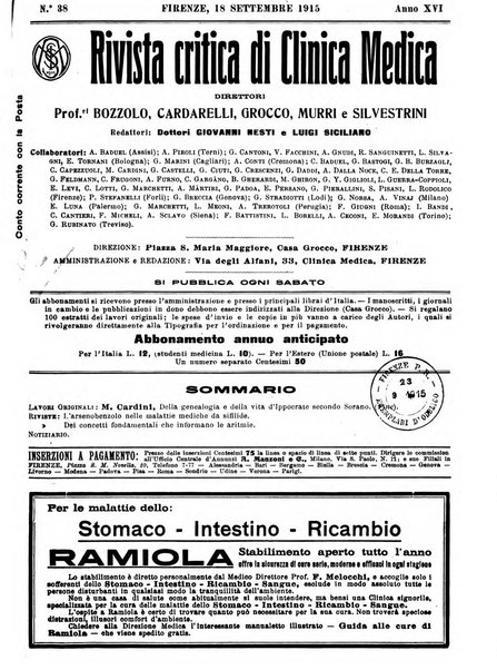 Rivista critica di clinica medica