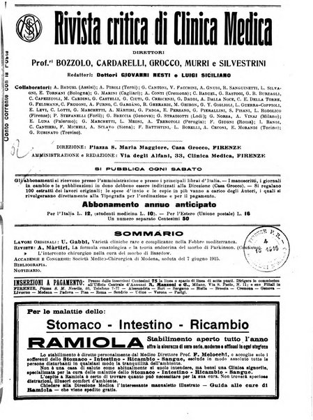 Rivista critica di clinica medica