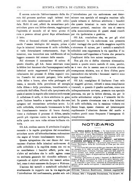 Rivista critica di clinica medica