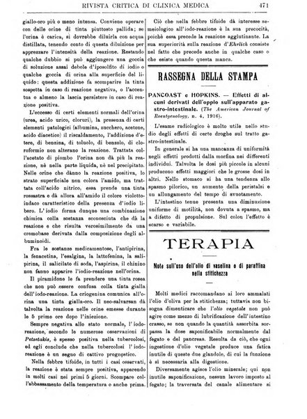 Rivista critica di clinica medica