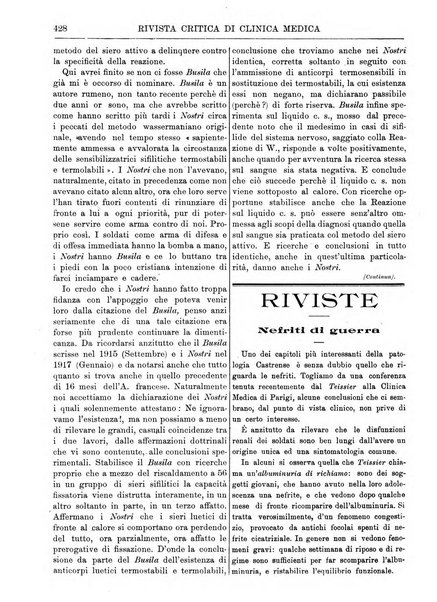 Rivista critica di clinica medica