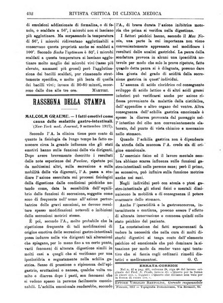 Rivista critica di clinica medica