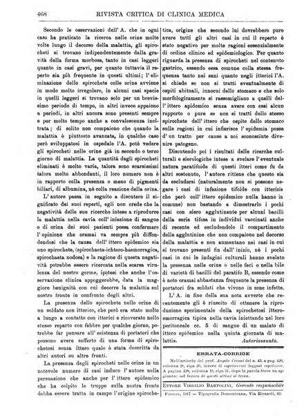 Rivista critica di clinica medica