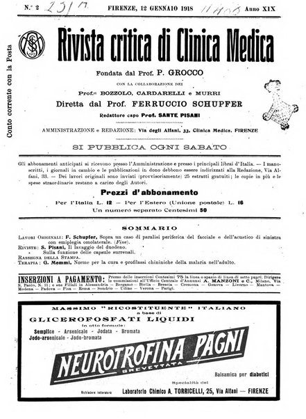 Rivista critica di clinica medica