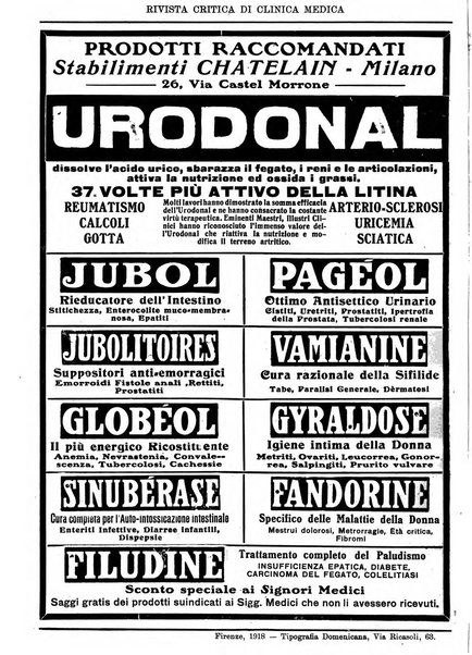 Rivista critica di clinica medica