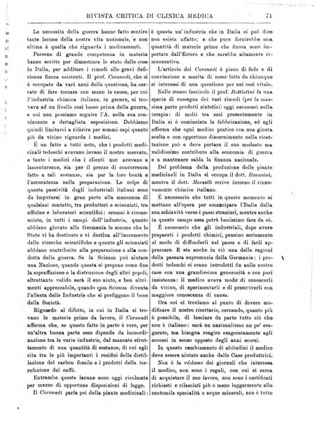 Rivista critica di clinica medica